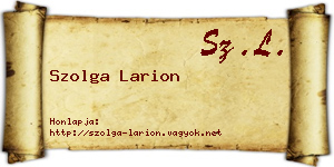Szolga Larion névjegykártya